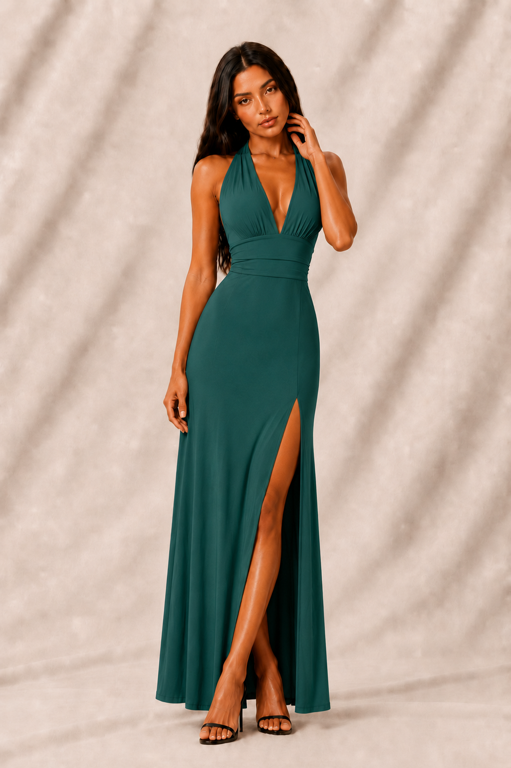 Alma Maxi Vestido – Verde oscuro