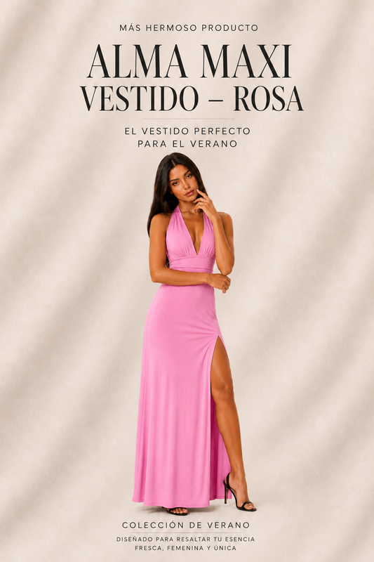 Alma Maxi Vestido – Rosa